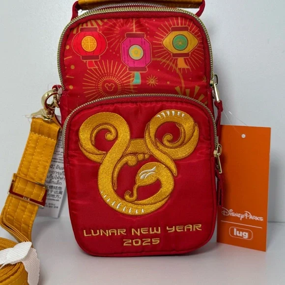 Disneyland Park Exclusive Lunar New year lug bag. Red and Gold Crossbody Bag - Picture 5 of 7
